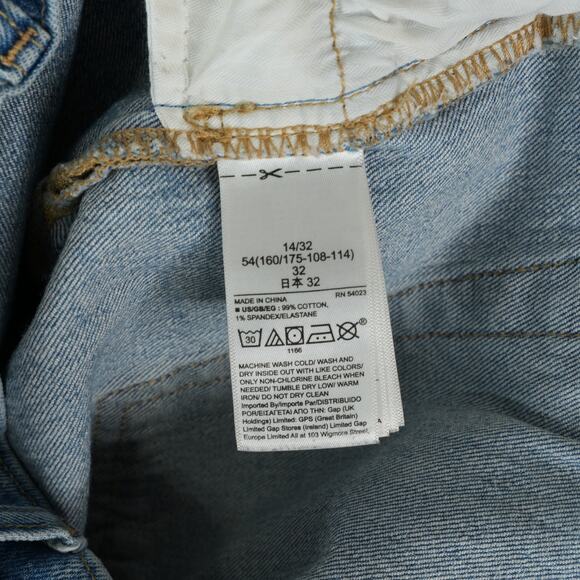 Gap Jeans Womens 32x26 Blue Cropped Ankle Cheeky Straight Button Fly High Rise - Picture 13 of 14